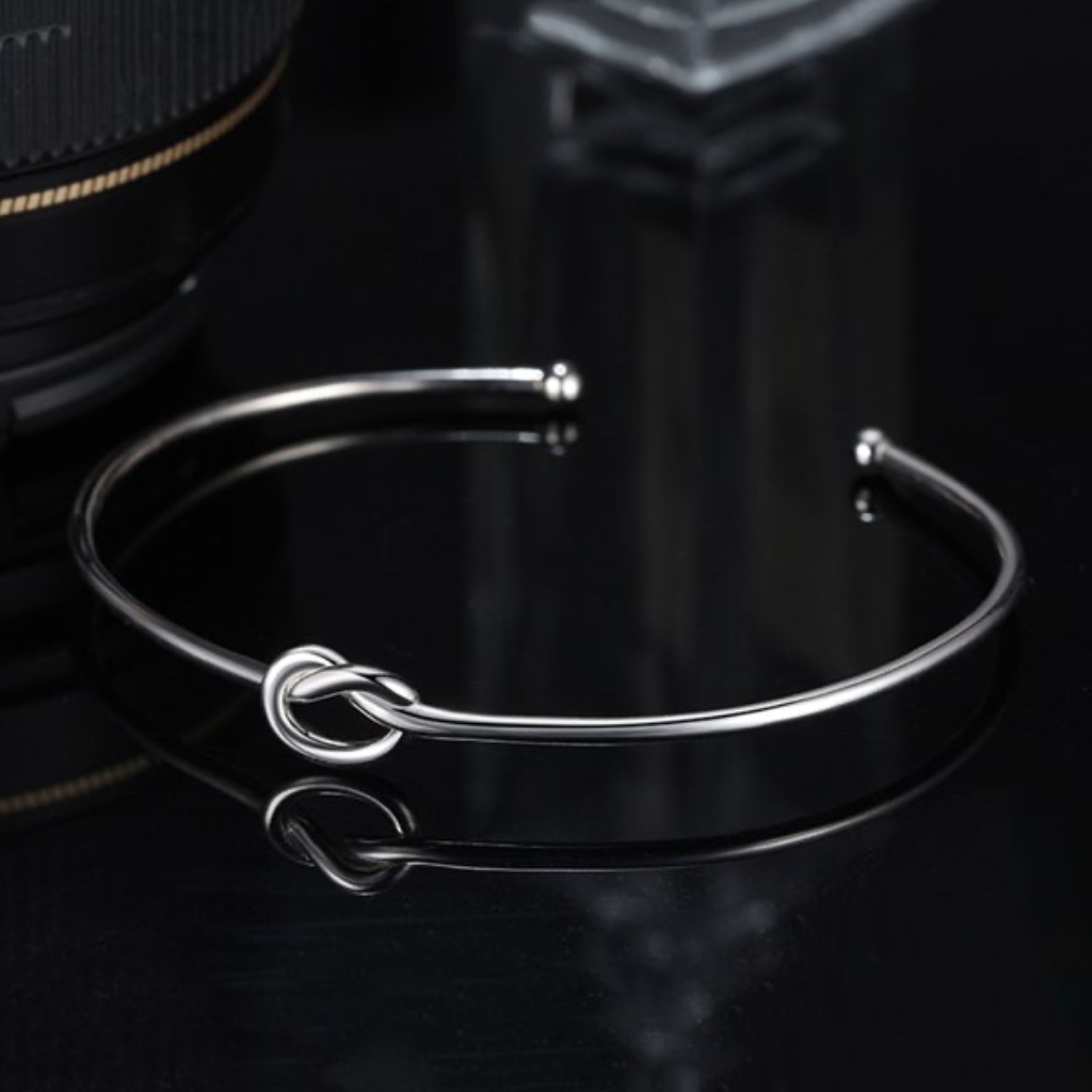Adjustable Silver Plated Forever Entwined By Love Bangle Nwt